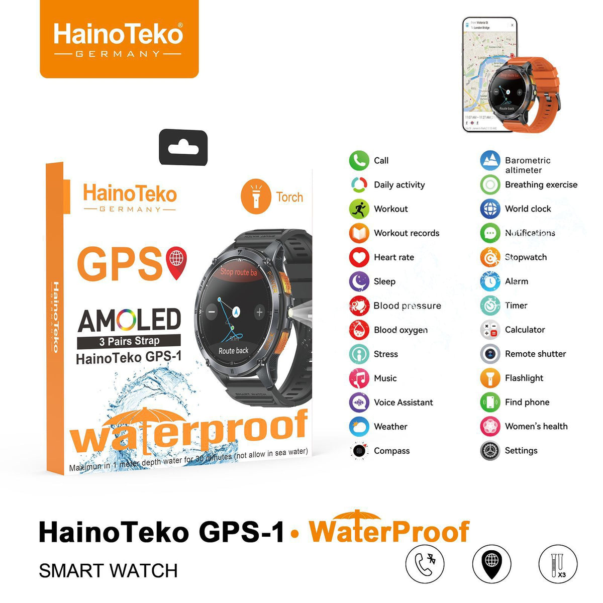 HAINO TEKO GPS 1 WATERPROOF WATCH