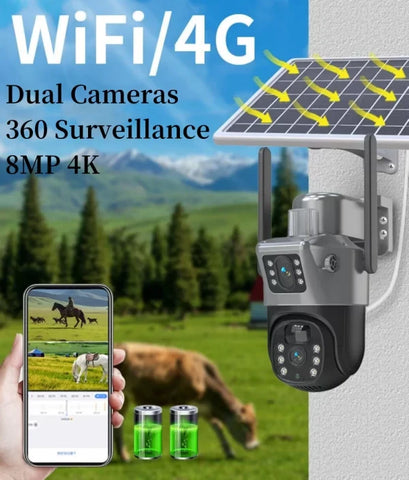 AI SOLAR 4G CCTV DUAL LENSE OUTDOOR CAMERA