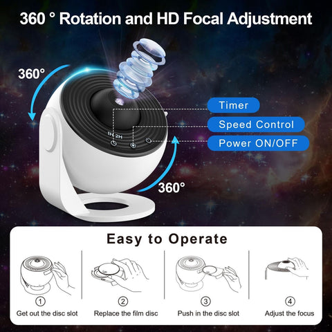 Planetarium Star Projector - Galaxy Projector with 13 Film Discs, Realistic Starry Sky Night Light